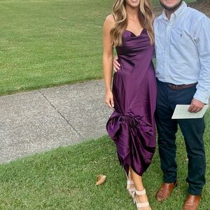 Chic Satin Gown in Deep Purple